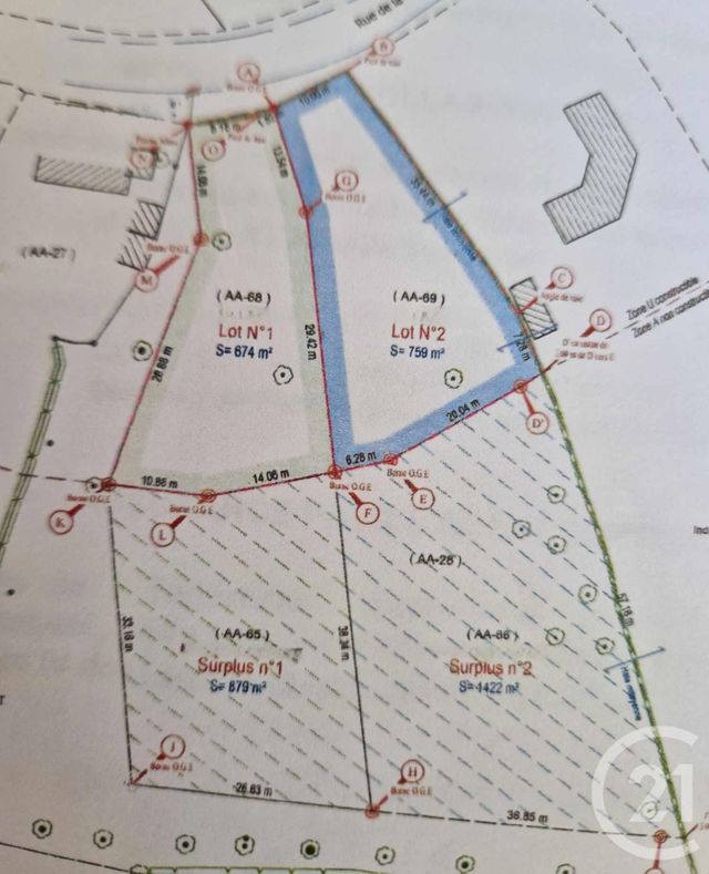 terrain à vendre - 3734.0 m2 - CORMONT - 62 - NORD-PAS-DE-CALAIS - Century 21 La Concorde