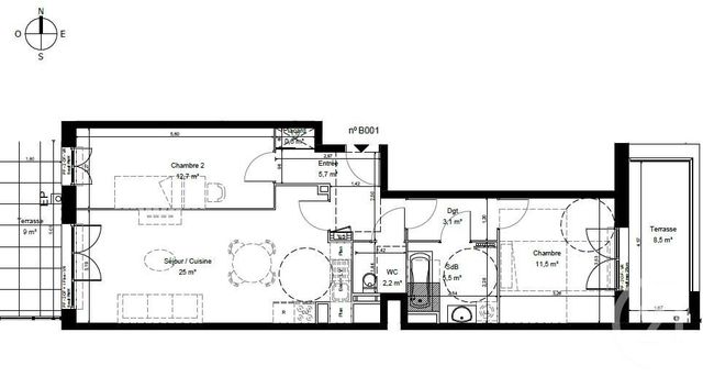 Appartement T3 à vendre - 3 pièces - 66.3 m2 - CUCQ - 62 - NORD-PAS-DE-CALAIS - Century 21 La Concorde